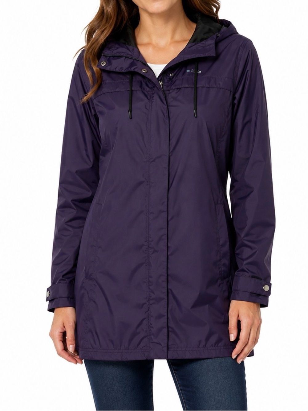 Columbia Omni-Shield Women’s 1X Purple Hooded Long Rain Jacket Trench Coat